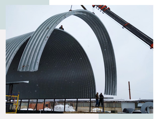 Полукруглые ангары в Муравленко