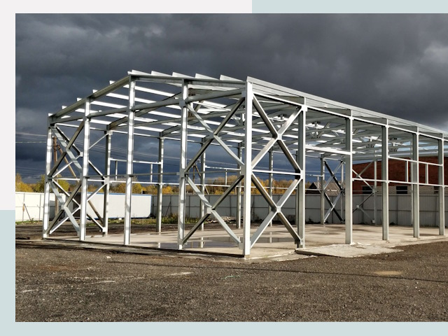 Двускатные ангары в Муравленко от 642 руб. за квадрат